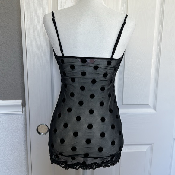 Victoria’s Secret Sheer Black Polka Dot Spaghetti Strap Lingerie - Small - Picture 5 of 7